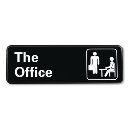 The Office Indoor/outdoor Wall Sign, 9" X 3", Black Face, White Graphics, 2/pack