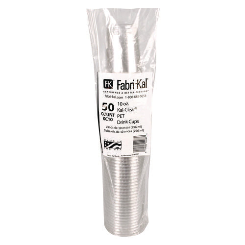 Kal-clear Pet Cold Drink Cups, 10 Oz, Plastic, Clear, 50/bag, 20 Bags/carton