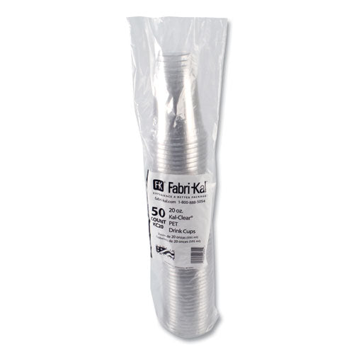 Kal-clear Pet Cold Drink Cups, 20 Oz, Plastic, Clear, 50/bag, 20 Bags/carton