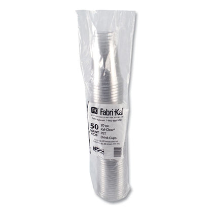 Kal-clear Pet Cold Drink Cups, 20 Oz, Plastic, Clear, 50/bag, 20 Bags/carton