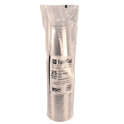 Kal-clear Pet Cold Drink Cups, 32 Oz, Plastic, Clear, 25/sleeve, 12 Sleeves/carton