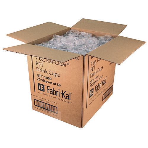 Kal-clear Pet Cold Drink Cups, 7 Oz, Plastic, Clear, 1,000/carton