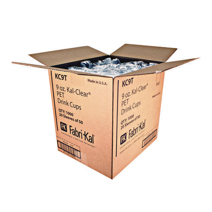 Kal-clear True Pet Cold Drink Cups, 9 Oz, Plastic, Clear, 50/bag, 20 Bags/carton