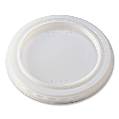 Portion Cup Lids, Fits 1 Oz Squat Portion Cups, Plastic, Clear, 125/sleeve, 20 Sleeves/carton