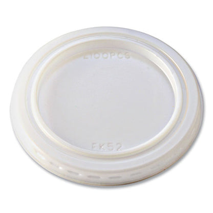 Portion Cup Lids, Fits 1 Oz Squat Portion Cups, Plastic, Clear, 125/sleeve, 20 Sleeves/carton