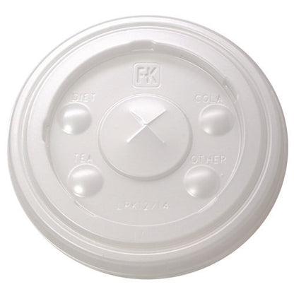Kal-clear/nexclear Drink Cup Lids, Flat, X-style Straw Slot, Fits 12 Oz To 14 Oz Cold Cups, Plastic, Translucent, 1,000/ct