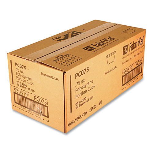 Portion Cups, 0.75 Oz, Plastic, Translucent, 125/sleeve, 20 Sleeve/carton