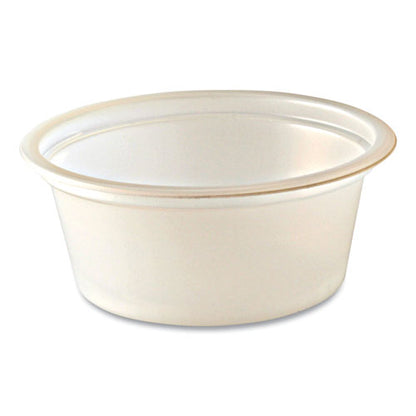 Portion Cups, Squat, 1 Oz, Plastic, Translucent, 125/sleeve, 20 Sleeve/carton