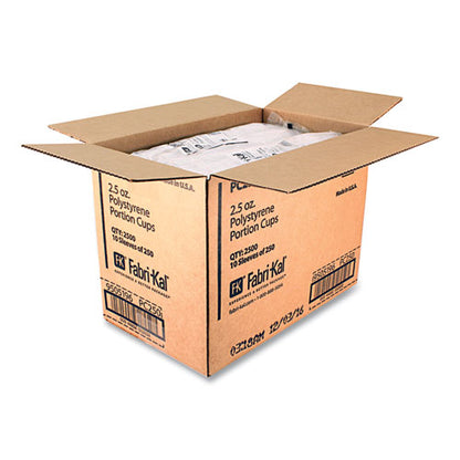 Portion Cups, 2.5 Oz, Plastic, Translucent, 125/sleeve, 20 Sleeve/carton