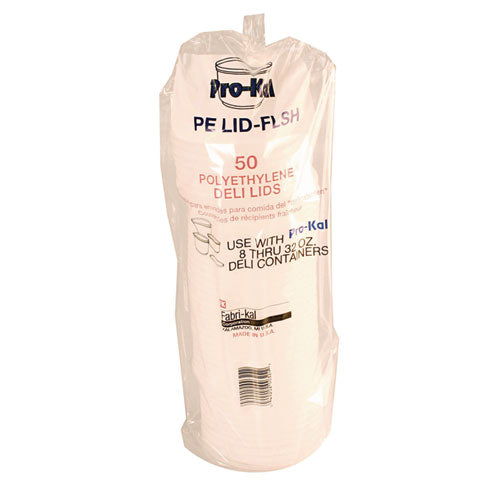 Pro Kal Polyethylene Flush Fill Round Deli Lids, 4.6" Diameter, Clear, Plastic, 500/carton