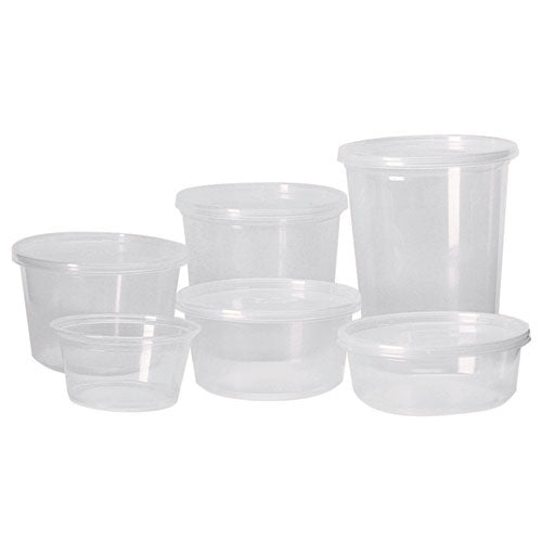 Pro Kal Polyethylene Flush Fill Round Deli Lids, 4.6" Diameter, Clear, Plastic, 500/carton