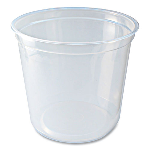 Microwavable Deli Containers, 24 Oz, 4.6" Diameter X 4.1" H, Clear, Plastic, 500/carton