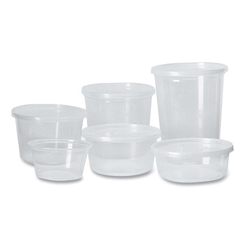Microwavable Deli Containers, 24 Oz, 4.6" Diameter X 4.1" H, Clear, Plastic, 500/carton