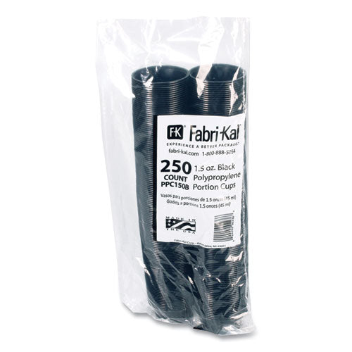 Portion Cups, 1.5 Oz, Plastic, Black, 250/sleeve, 10 Sleeves/carton