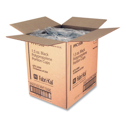 Portion Cups, 1.5 Oz, Plastic, Black, 250/sleeve, 10 Sleeves/carton