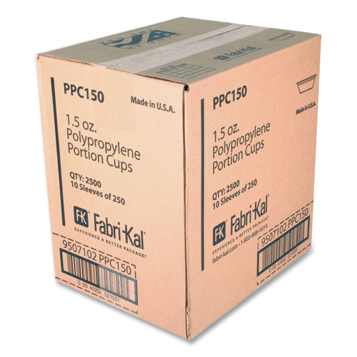 Portion Cups, 1.5 Oz, Plastic, Clear, 250/sleeve, 10 Sleeves/carton