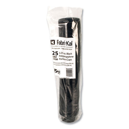 Portion Cups, 3.25 Oz, Plastic, Black, 250/sleeve, 10 Sleeves/carton