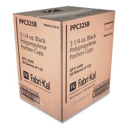 Portion Cups, 3.25 Oz, Plastic, Black, 250/sleeve, 10 Sleeves/carton