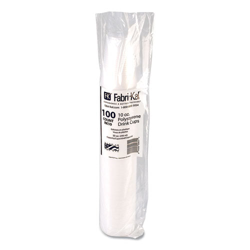Rk Ribbed Cold Drink Cups, 10 Oz, Plastic, Clear, 100/sleeve, 25 Sleeves/carton