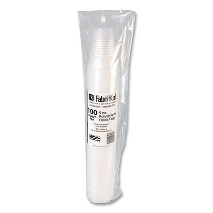 Rk Ribbed Cold Drink Cups, 9 Oz, Plastic, Clear, 100/sleeve, 25 Sleeves/carton