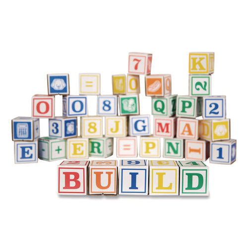 At Play 123 Abc Learning Blocks, Corrugated Board, 3" X 3" X 3", Assorted Colors, 50/pack