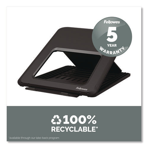 Breyta Laptop Stand, 9.25" X 10.55" X 0.55" To 8", Black, Supports Up To 8.8 Lbs