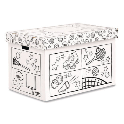 At Play Color In Toy Box, Animal Design, 1 Section, 39.27 Gal, 5.25 Cu Ft, 28" X 18" X 18", White/black