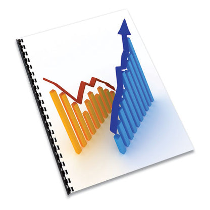 Expressions Classic Grain Texture Presentation Covers For Binding Systems, Paper, Round Corners, 11.25 X 8.75, Navy, 200/pack