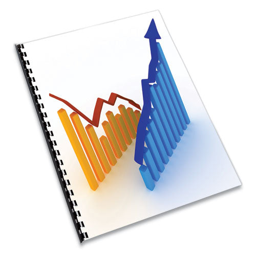 Expressions Classic Grain Texture Presentation Covers For Binding Systems, Paper, Round Corners, 11.25 X 8.75, Black, 200/pk