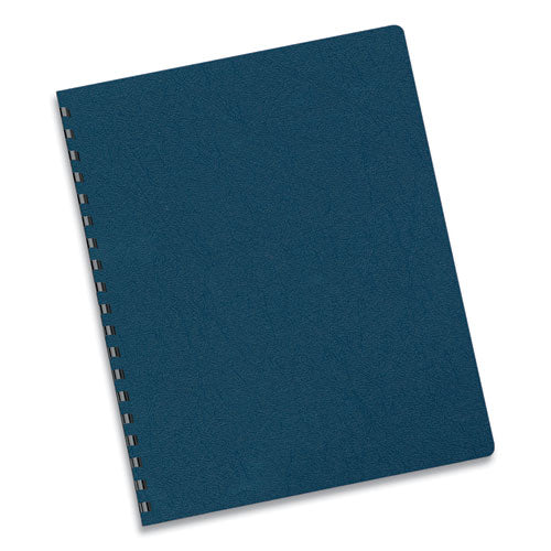 Executive Leather-like Presentation Cover, Plastic, Round Corners, 11.25 X 8.75, Navy, 50/pack