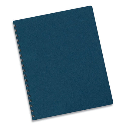 Executive Leather-like Presentation Cover, Plastic, Round Corners, 11.25 X 8.75, Navy, 50/pack