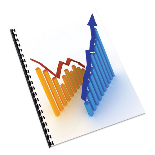 Executive Leather-like Presentation Cover, Plastic, Round Corners, 11.25 X 8.75, Black, 50/pack