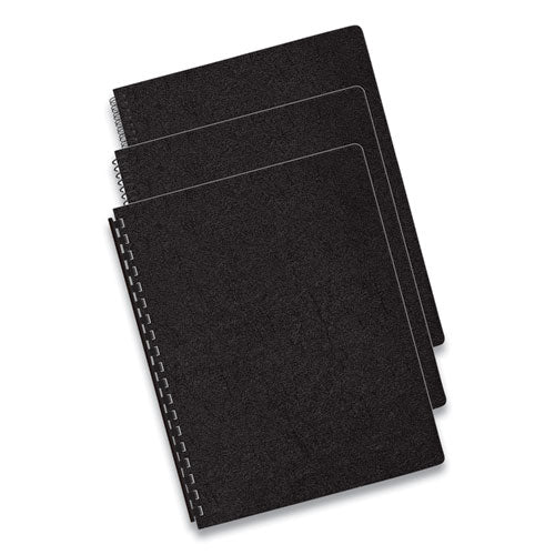 Executive Leather-like Presentation Cover, Plastic, Round Corners, 11.25 X 8.75, Black, 50/pack