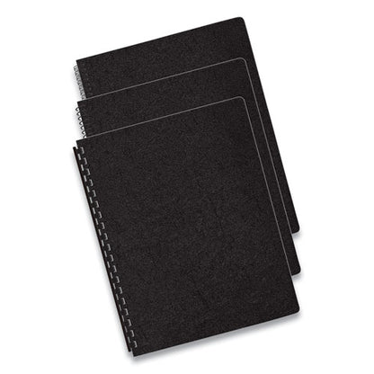 Executive Leather-like Presentation Cover, Plastic, Round Corners, 11.25 X 8.75, Black, 50/pack