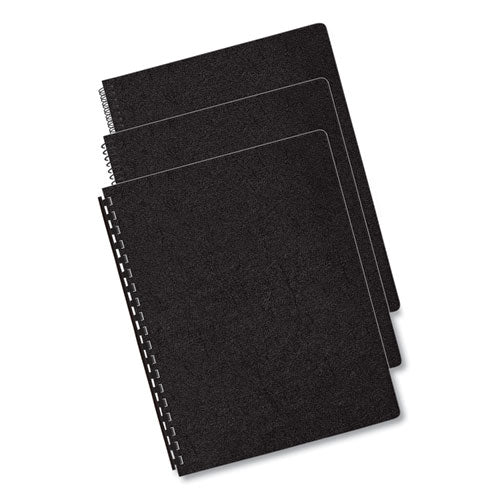 Executive Leather-like Presentation Cover, Plastic, Round Corners, 11.25 X 8.75, Black, 200/pack