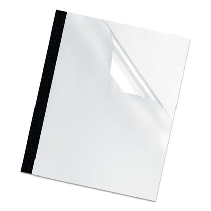 Thermal Binding System Presentation Covers, 30-sheet Capacity, Plastic, Square Corners, 11 X 8.5, Clear/matte Black, 10/pack
