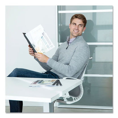 Thermal Binding System Presentation Covers, 60-sheet Capacity, Plastic, Square Corners, 11 X 8.5, Clear/matte Black, 10/pack