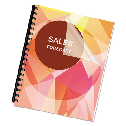 Pet Ultra Clear Binding Covers, 5 Mil Plastic, Square Corners, 11 X 8.5, Gloss Clear, 100/pack