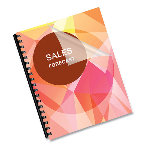 Pet Ultra Clear Binding Covers, 5 Mil Plastic, Square Corners, 11 X 8.5, Gloss Clear, 100/pack