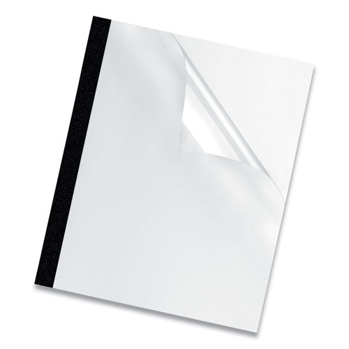 Thermal Binding System Presentation Covers, 90-sheet Capacity, Plastic, Square Corners, 11 X 8.5, Clear/matte Black, 10/pack
