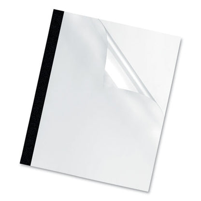 Thermal Binding System Presentation Covers, 120-sheet Capacity, Plastic, Square Corners, 11 X 8.5, Clear/matte Black, 10/pack