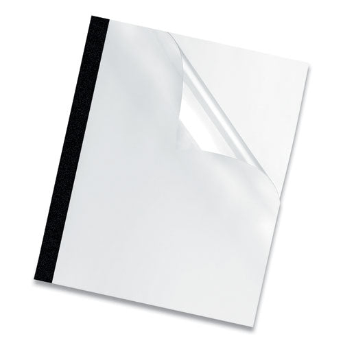 Thermal Binding System Presentation Covers, 240-sheet Capacity, Plastic, Square Corners, 11 X 8.5, Clear/matte Black, 10/pack