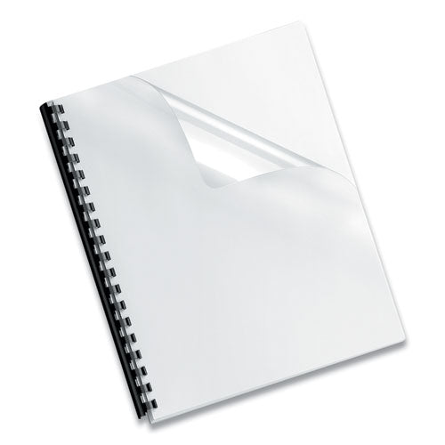 Crystals Presentation Covers For Binding Systems, 19-hole Punched, Plastic, Round Corners, 11.25 X 8.75, Gloss Clear, 100/pk