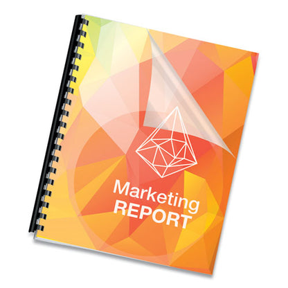 Crystals Presentation Covers For Binding Systems, 19-hole Punched, Plastic, Square Corners, 11 X 8.5, Gloss Clear, 100/pack