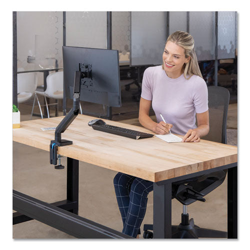Platinum Series Single Monitor Arm, For 40" Monitors, 360 Deg Rotation, 45 Deg Tilt, 180 Deg Pan, Black, Supports 17.6 Lb
