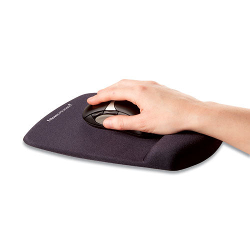Plushtouch Mouse Pad With Wrist Rest, 7.25 X 9.38, Black