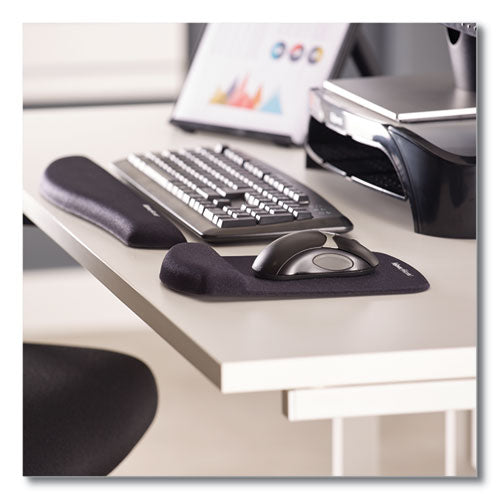 Plushtouch Mouse Pad With Wrist Rest, 7.25 X 9.38, Black
