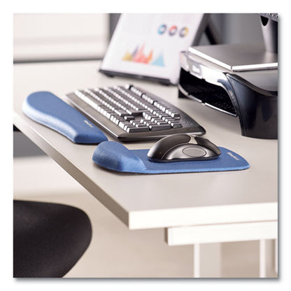 Plushtouch Mouse Pad With Wrist Rest, 7.25 X 9.38, Blue