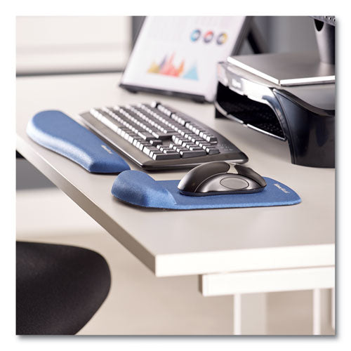 Plushtouch Mouse Pad With Wrist Rest, 7.25 X 9.38, Blue