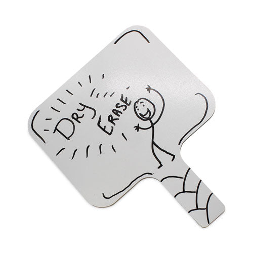 Dry Erase Paddle, 9.75" X 8", White Surface, 12/pack